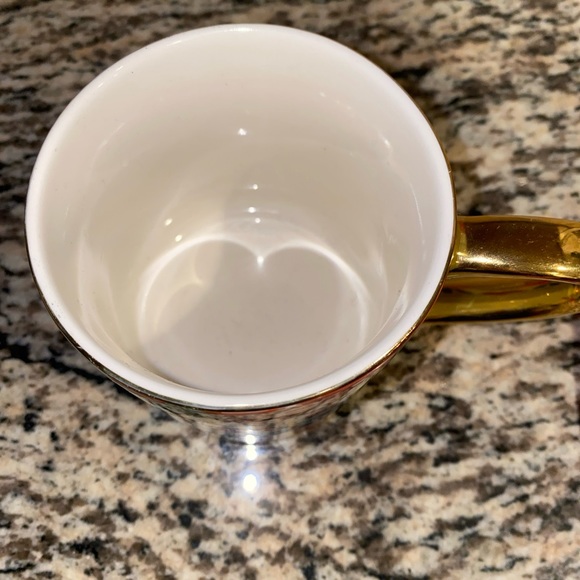 Anthropologie Initial “C” Mug Rifle Paper Co Floral Gold Trim 16 oz - Picture 3 of 6